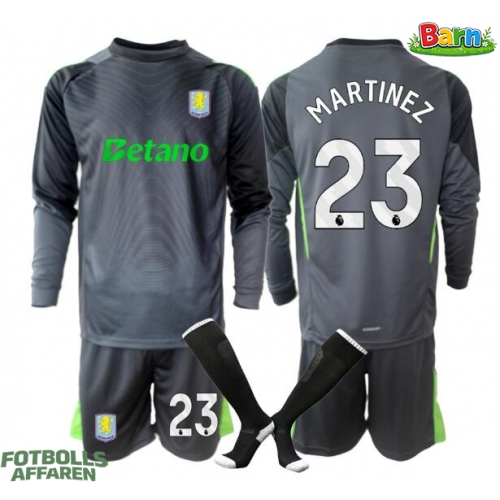 Aston Villa Emiliano Martinez #23 Målvakt Hemmaställ Barn 2025-26 Långärmad (+ Korta byxor)